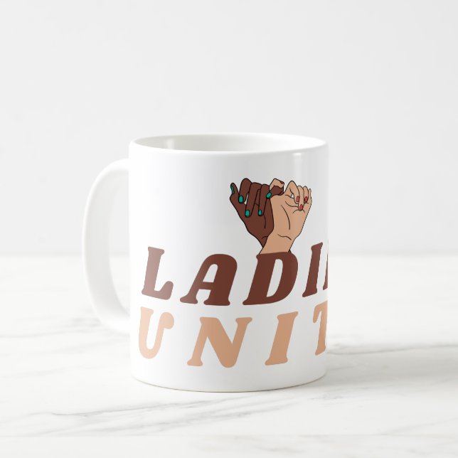 Caneca De Café Senhoras Unidas - Empoderamento das Mulheres (Frente Esquerda)