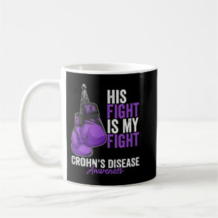 Caneca De Café Sensibilização de Crohn Mês Luvas Boxing Purp