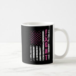 Caneca De Café Sensibilização do Cancer Americano Bandeira Lutar
