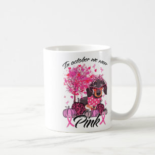 Caneca De Café Sensibilização do Cancer da Mama Em outubro Vestim