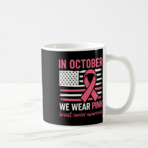 Caneca De Café Sensibilização Do Cancer Da Mama Em Outubro Vestim