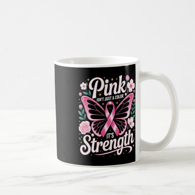 Caneca De Café Sensibilização do Cancer da Mama Meninas. Lutar co (Direita)