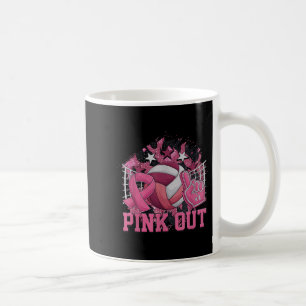 Caneca De Café Sensibilização do Cancer de Voleibol de Fita