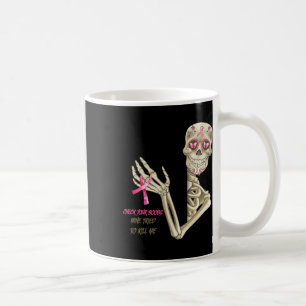 Caneca De Café Sensibilização do Cancer Mama Esqueleto Verifique