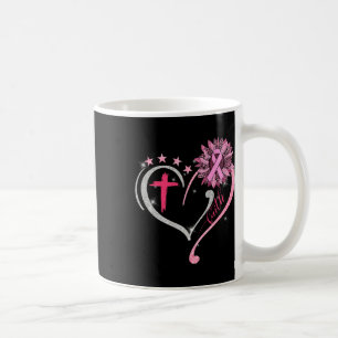 Caneca De Café Sensibilização do Cancer Sunflower Faith Coração R