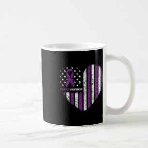 Caneca De Café Sensibilização Fita Roxa durante a dependência