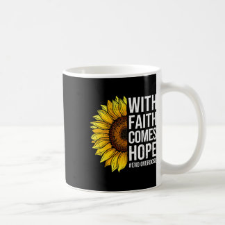 Caneca De Café Sensibilização Girassol com fé chega à esperança