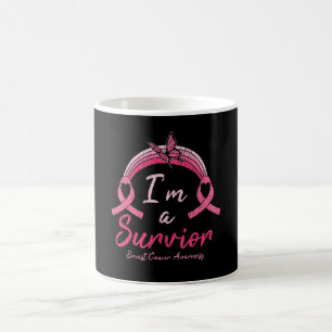 Caneca De Café Sensibilização para o Cancer Eu sou uma mulher s