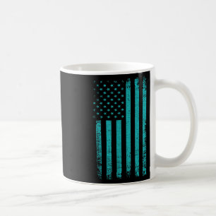 Caneca De Café Sensibilização Suicida Usa Flag Teal Purple Americ