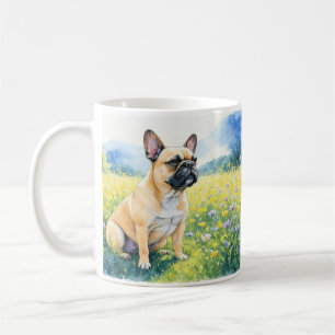 Caneca De Café Sentado francês Bulldog Watercolor