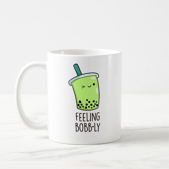 Caneca De Café Sentindo Bobb Engraçado Boba Tea Pun (Esquerda)