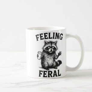 Caneca De Café Sentindo Guaxinim Feral Beber Café Engraçado Lixo 