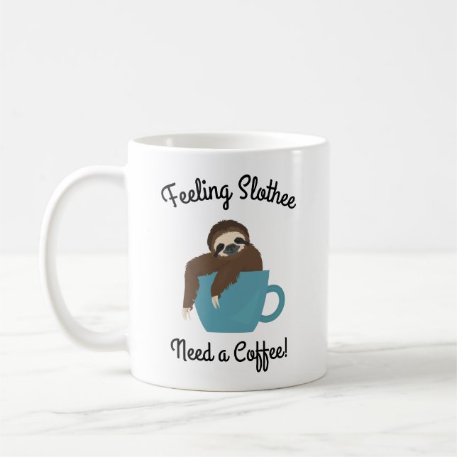 Caneca De Café Sentindo Preguiça Precisa de um Café Presente de P (Esquerda)