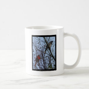 Caneca De Café Sentinelas Blue Jay e Cardinal por Lee Hiller