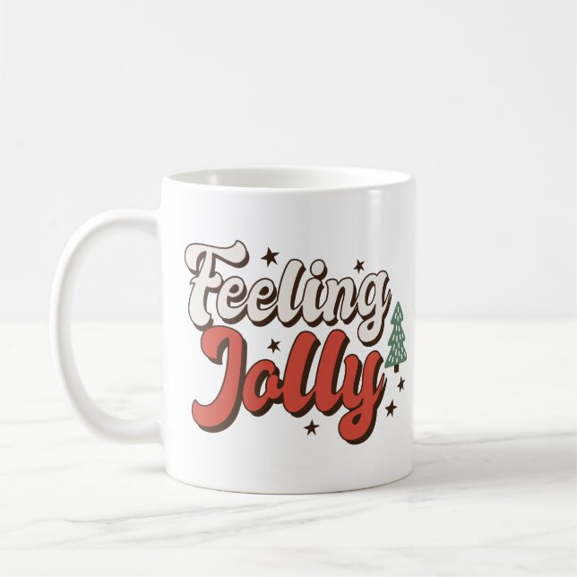 Caneca De Café Sentir Jolly Retro Natal (Esquerda)