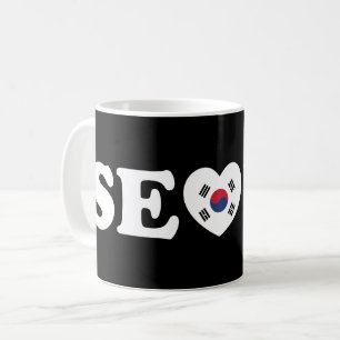 Caneca De Café Seoul Love Heart Taegeukgi Flag