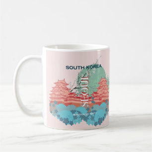Caneca De Café Seoul South Korea Viagem Art