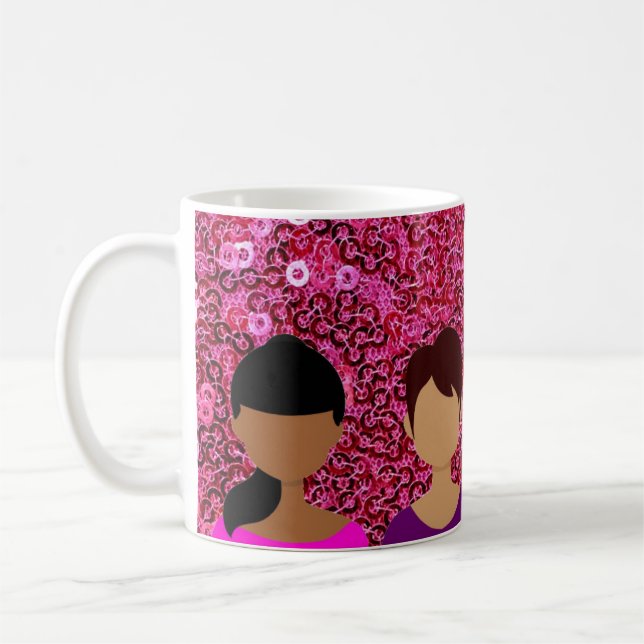 Caneca De Café Sequências de Faux Rosa Amigos Coffee Mug (Esquerda)