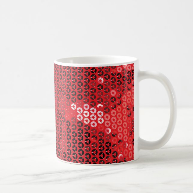 Caneca De Café sequências vermelhas brilhantes (Direita)