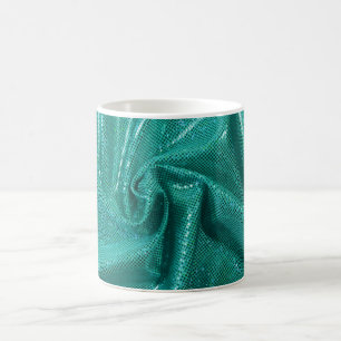 Caneca De Café Sequin sparkle teal verde