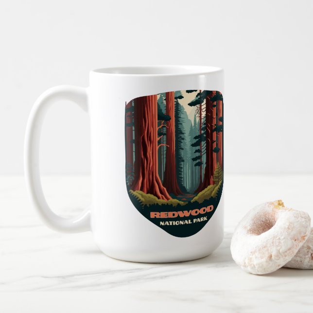 Caneca De Café Sequoias National Park California Trees (Com Donut)
