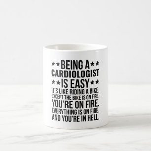 Caneca De Café Ser cardiologista é fácil é como andar