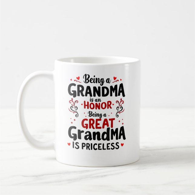 Caneca De Café Ser Excelente Vovó Não Tem Preço (Esquerda)