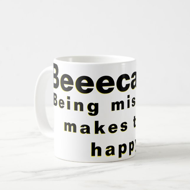 Caneca De Café Ser miserável os faz felizes! (Frente Esquerda)