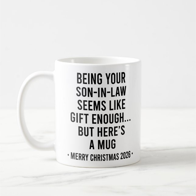 Caneca De Café Ser Seu Genro é Presente Suficiente Natal (Esquerda)