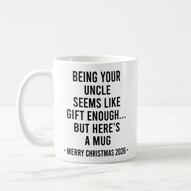 Caneca De Café Ser seu tio é presente suficiente Feliz Natal  (Esquerda)