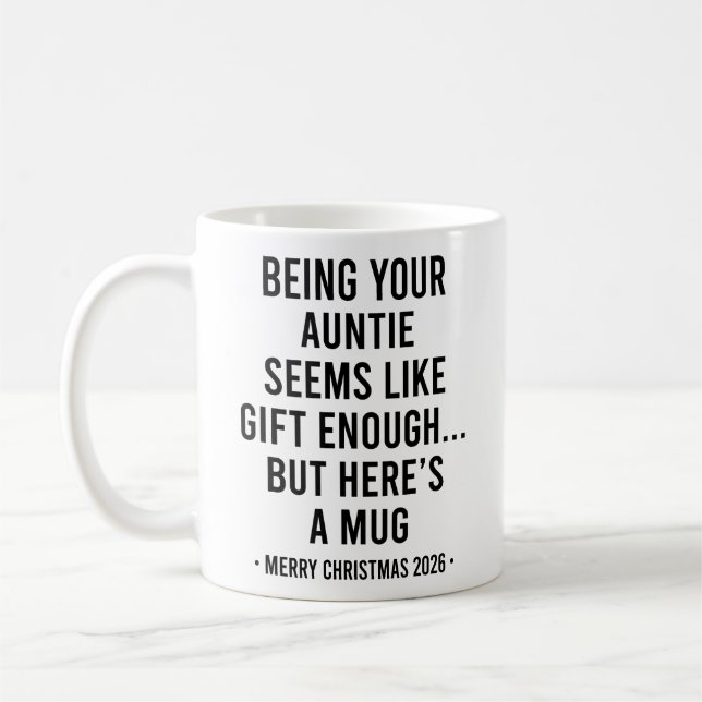 Caneca De Café Ser Tua Tia é Presente Suficiente Feliz Natal  (Esquerda)