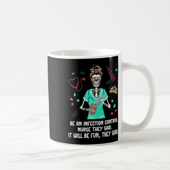 Caneca De Café Ser Um Controlo Da Infecção Enfermeira Controlo Nu (Direita)