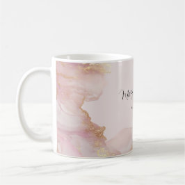 Caneca De Café Seraphina Pink e Dourada Mug