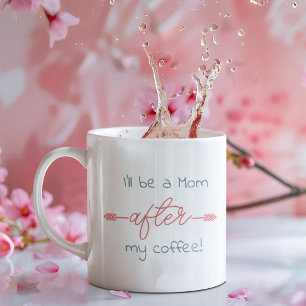 Caneca De Café Serei uma Mãe Depois do meu café! Boho Setas & Cor