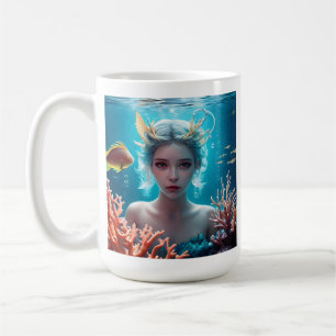 Caneca De Café Sereia Bonita Sob a Água