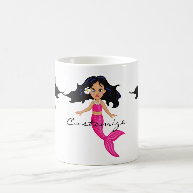 Caneca De Café Sereia de cauda rosa-branca Thunder_Cove (Centro)