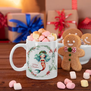 Caneca De Café Sereia de Natal bonita