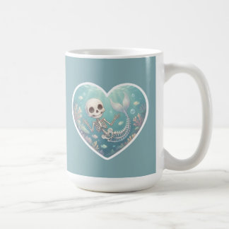 Caneca De Café Sereia Esqueleto em Cena Subaquática