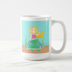 Caneca De Café Sereia Fofa e Bonita para Debaixo do Mar