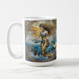 Caneca De Café Sereia nas ondas do oceano