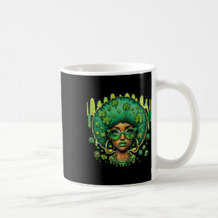 Caneca De Café Sereia Negra Afro-Americana Leprechaun Dia de São