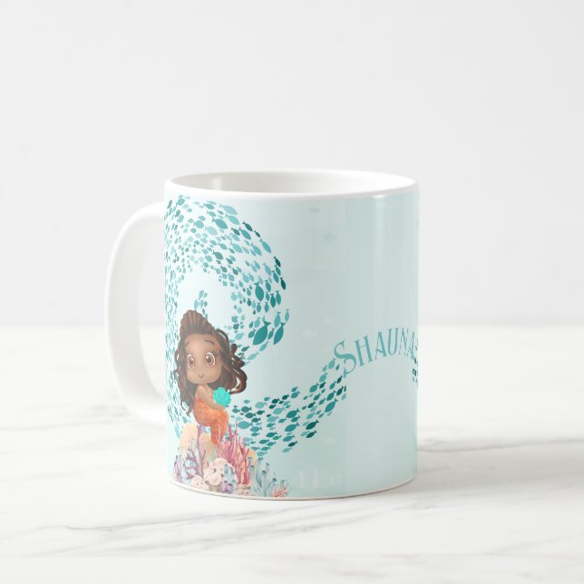 Caneca De Café Sereia Personalizada (Frente Esquerda)