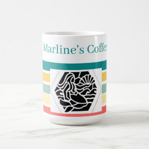 Caneca De Café Sereia Personalizada das Cores de Beachy