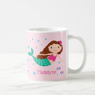 Caneca De Café Sereia Rosa-Magra Personalizada