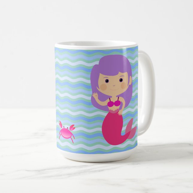 Caneca De Café Sereia Roxa (Frente Esquerda)