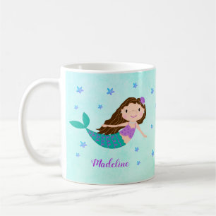 Caneca De Café Sereia Roxo-Largura Aqua