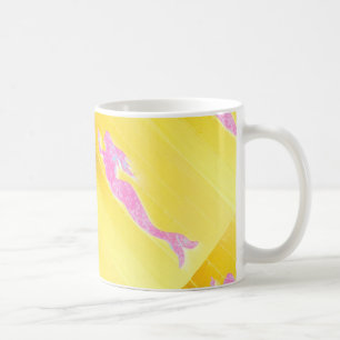 Caneca De Café sereia subaquática cor-de-rosa
