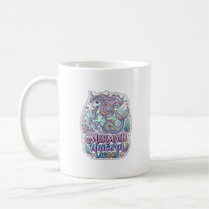 Caneca De Café Sereia Unicórnio Lagoa Unicórnio Design Gráfico Za