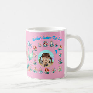 Caneca De Café Sereias debaixo do Mar Favor de Foto de 1º Anivers
