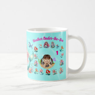 Caneca De Café Sereias debaixo do Mar Favor de Foto de 1º Anivers